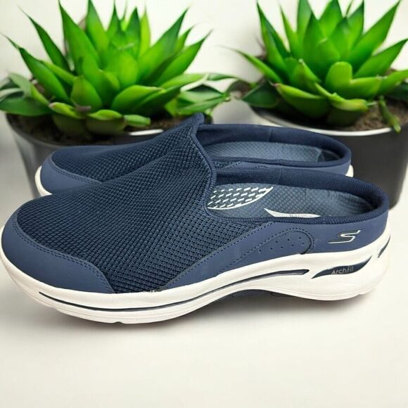 Skechers Women’s Navy “Go-Walk” Archfit Backless Slides / SZ: 11 / NWOT - Picture 5 of 8